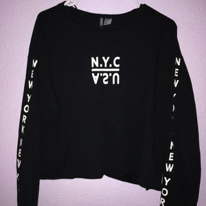 black cropped hoodie